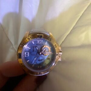 Invicta Gold and Blue Chronograph Watch